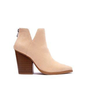 Tortilla Beige Vegan Suede Ankle Boots